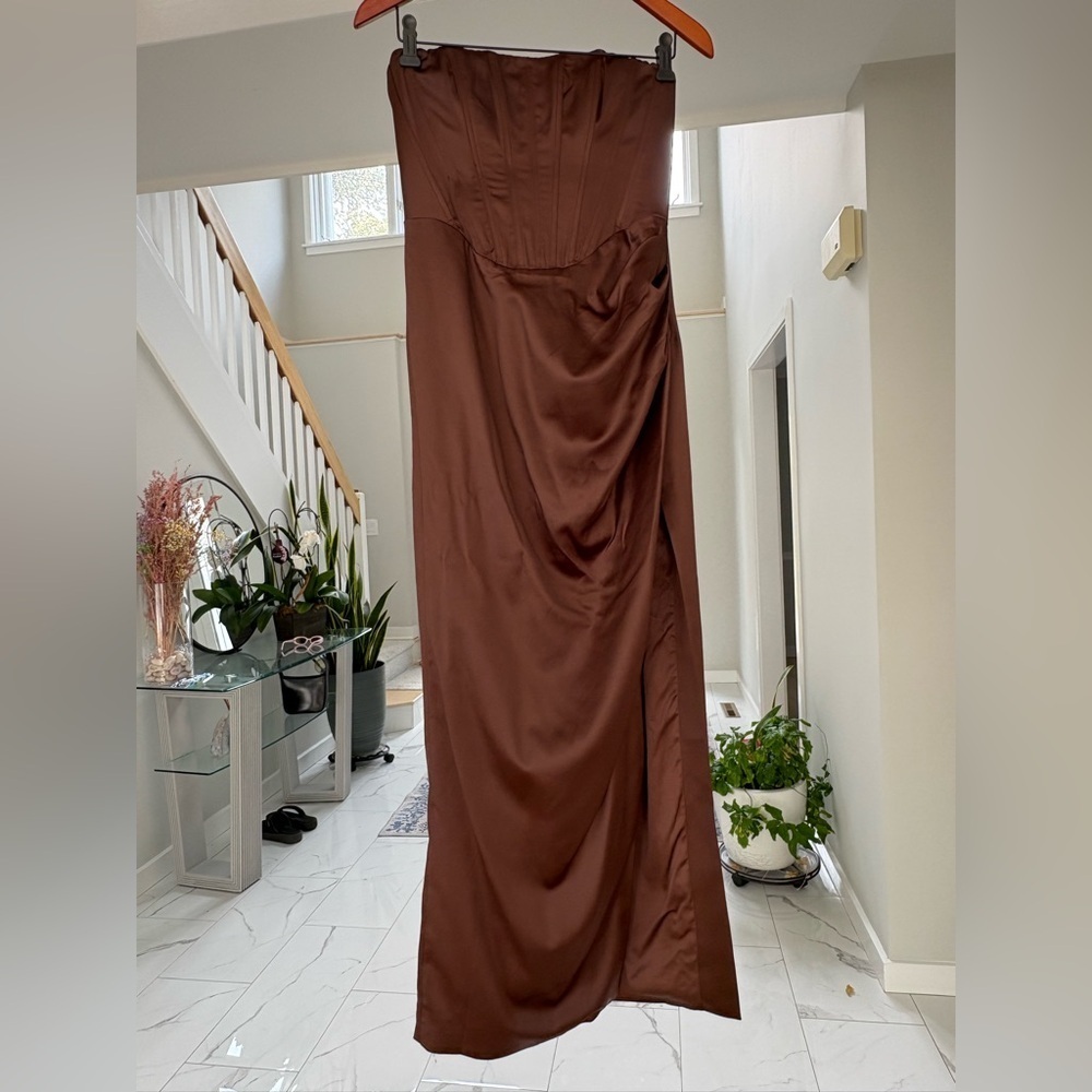 Bardot Chocolate Brown Strapless Dress